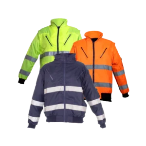 Premium Hi-Viz Reflective Bunny/Bomber Jacket c/w Zip-Off Sleeves