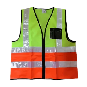 Hi-Viz Premium Reflective Safety Vest c/w Zip & ID Pouch - Lime