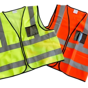 Econo Hi-Viz Reflective Safety Vest c/w Zip & ID Pouch
