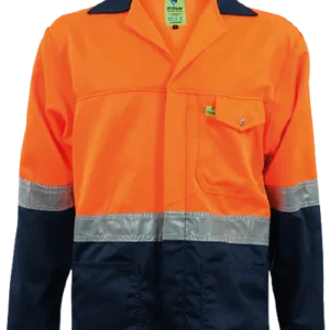 Two-Tone Polycotton Conti Jacket - Navy/Orange