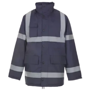 Hi-Viz Reflective Safety Parka Jacket - Navy